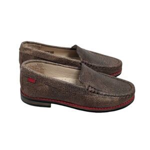 Marc Joseph Boys Size 10.5 Brown Leather Slip On Comfort Loafer Shoes Dress